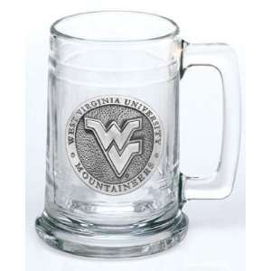   Mountaineers Glass Stein (Beverage Mug) 15 oz   NCAA College Athletics