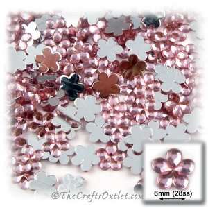  144pc Rhinestones Mini Flower 6mm flatback Light Rose Pink 