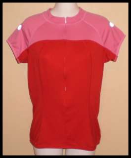 LULULEMON Red & Pink Cycling Jersey 8 Back Tri Pockets  