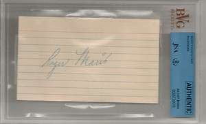   Yankees Autographed Signed Index Card JSA Certified Authentic RARE