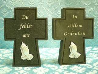 Kreuz betende Hände,Grabschmuck,Friedhof,2 Stück,Neu  