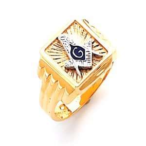  Square Blue Lodge Ring   14k Gold/14kt yellow gold 