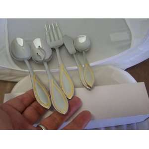 Wallace 18/8 GOLD GOLDEN VISTA Stainless 5 piece Serving Set   NEW OLD 