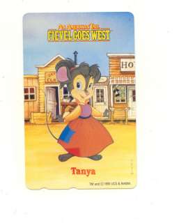 Japan Disney Tanya Fievel Goes West Phonecard MINT  