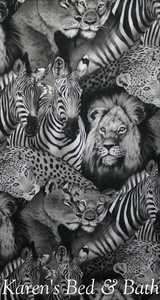 Big Safari Animals Lion Zebra Africa Cotton Lined Handcrafted Pillow 