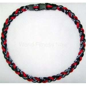  Baseball Titanium Necklace 20 inch Red / Black Sports 