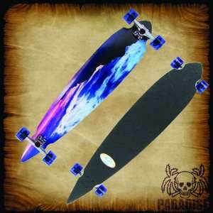  PARADISE Longboard Complete BLUE SUNSET PINTAIL Skate 