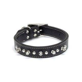  Top Dog Spiked Black Leather Dog Collar 1 x 20 inches Pet 