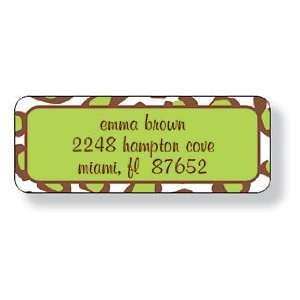   Inkwell Personalized Address Labels   Leopard Box Lime Office