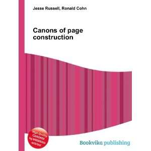    Canons of page construction Ronald Cohn Jesse Russell Books