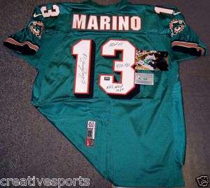 DAN MARINO HAND SIGNED DOLPHINS AUTHENTIC NIKE JERSEY 56  