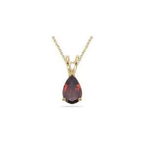  2/3 (0.62 0.70) Cts Garnet Solitaire Pendant in 18K Yellow 