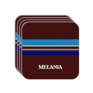 Personal Name Gift   MELANIA Set of 4 Mini Mousepad Coasters (blue 