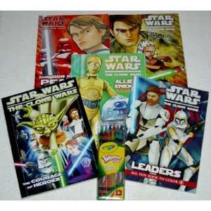  Star Wars Clone Wars 5 Coloring Books Collection Set with 