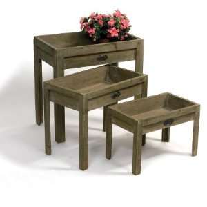  Willow Group Rectangle Wood Potting Tables   Set of 3 