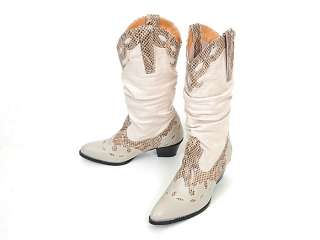 SPM 328013 Women Shoes Western Cowboy Style Heels Boots Beiges US 