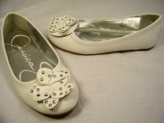 JESSICA SIMPSON Jocelyn White 1.5 Y Flats Girls Shoes  