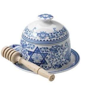  Spode Judaica Honey Pot with Drizzler