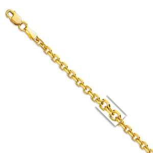  14k Solid Yellow Gold 3.1mm Cable Chain Necklace 18 