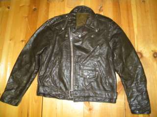 1970s Mens Unknown Leather Motorcycle Jacket Sz 44  