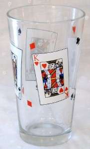 Playing Card Bridge Glass Tumbler Ace King Jack Queen  
