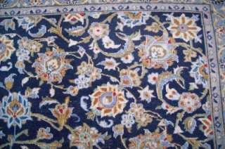 Nice Antique Blue Persian Tabriz Rug Signed 103 x 135  