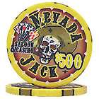 Nevada Jack Ceramic Poker Chips 10 table gram 25ct Roll $500 