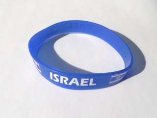 Israel Blue Rubber Bracelet Israeli Flag Jewish IDF  