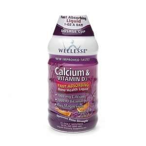 wellesse calcium vitamin d3 16 fl oz 480 ml liquid dietary supplement 