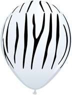 ZEBRA Animal Print Latex Balloons jungle party white  