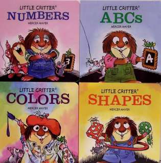   CRITTERS Colors, Shapes, ABCs, Numbers by Mercer Mayer NEW 4 BB Set