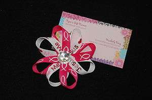 Jesus Loves Me Pink Pinwheel Hair Bow * Handmade  