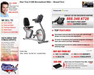 Star Trac S RB Recumbent Bike – Brand New  