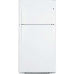 GE 21.0 Cu. Ft. Top Freezer Refrigerator in White GTH21KCXWW at The 