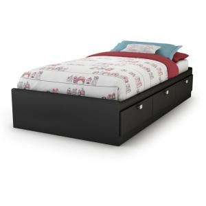 South Shore Furniture Spectra Pure Black Twin Mates Bed 3270080 at The 
