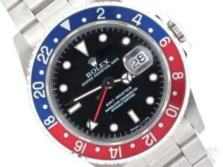 ROLEX MENS 16700 SS STEEL GMT MASTER WATCH PEPSI MINT BOX & PAPERS 