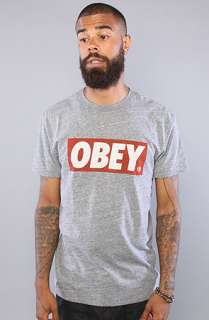 Obey The Obey Bar Logo Standard Issue TriBlend Tee in Heather Grey 