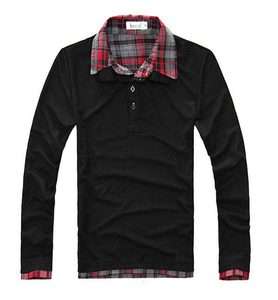   Stylish Long Sleeve Two collar T Shirt Fit Coat Slim 4 Sizes MT0001