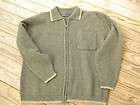  Isles Mens Size Medium 100% Fine Knitted Wool Nubby Gray Camel Trim