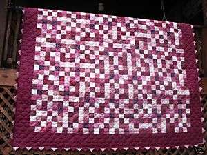 California King Patchwork Quilt ~ Cranberry~110x122  