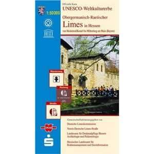 Limes in Hessen 1  50 000. Autokarte, Wanderkarte und Radwanderkarte 