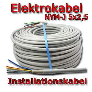 25m NYM J 5x2,5 Installationskabel Elektrokabel 5x 2,5  