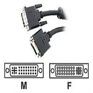   cable   DVI I (M)   DVI I (F)   10 ft   black 