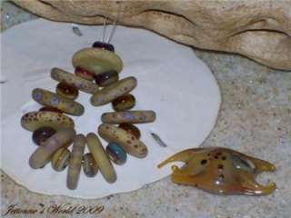 Jettonnes World Mermaid Purse Set Handmade Lampwork Glass Art Beads 