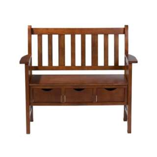 Home Decorators Collection 3 Drawer Oak Country Bench BC3044 at The 