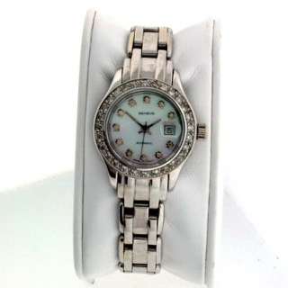 Geneve 18k White Gold MotherOfPearl Diamond Dial Watch  