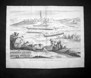 1720   Gibeah b. Jerusalem Schlacht Bibel Kupferstich  