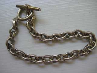 925 Sterling Silver 7 1/4 Oval Link Toggle Bracelet  