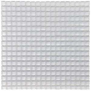  Tile Tessera Mini Ice White 12 in. x 12 in. Glass Mosaic Wall Tile 