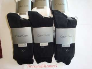 Calvin Klein Mens Socks ~ Size 7 12 ~ Black or White ~ 4 PACK  